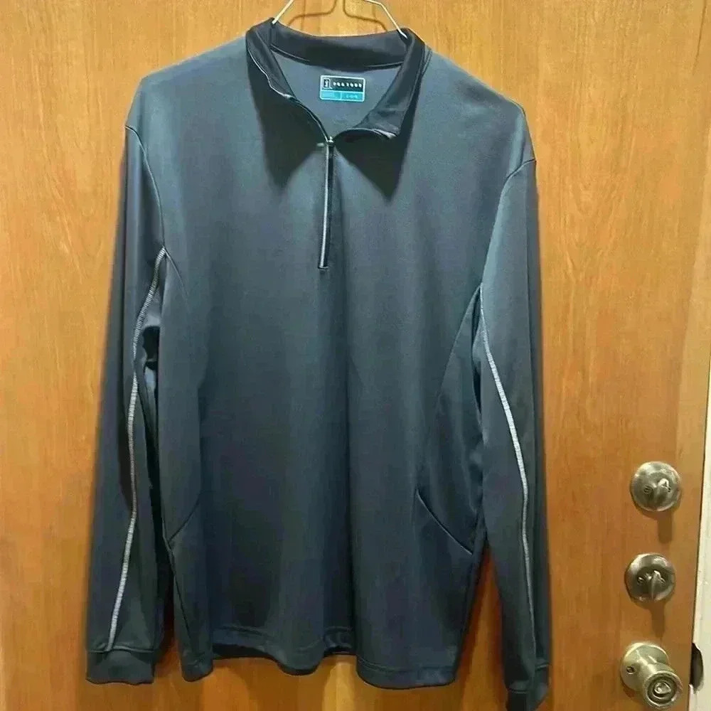 PGA tour three-quarter zip pull over size large